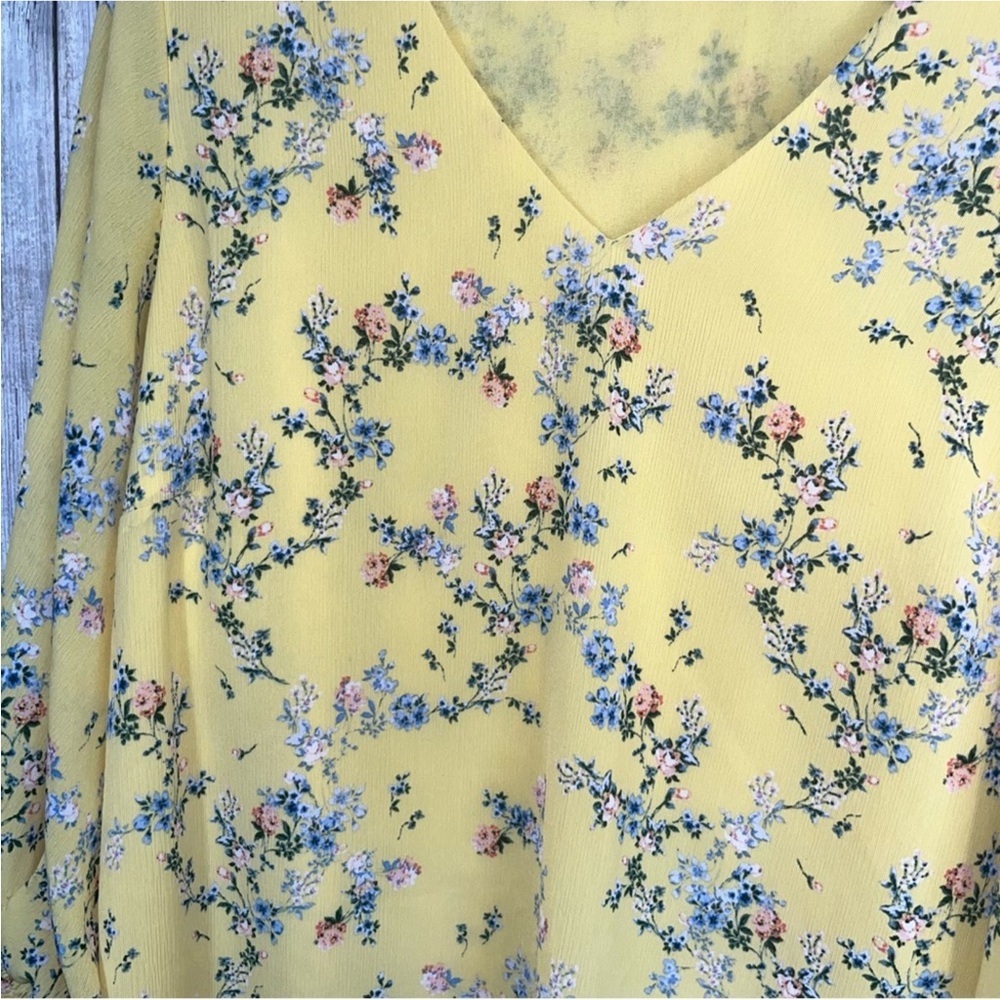 Vince Camuto Yellow Floral Blouse - Picture 5 of 7